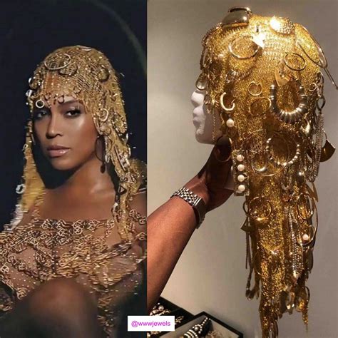 beyonce gold chain headpiece